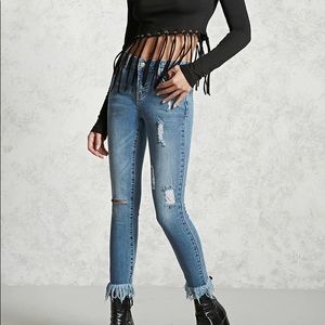 Frayed Ankle Jeans